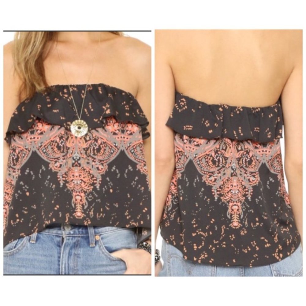 Free People Off The Shoulder Paisley Crop Top S